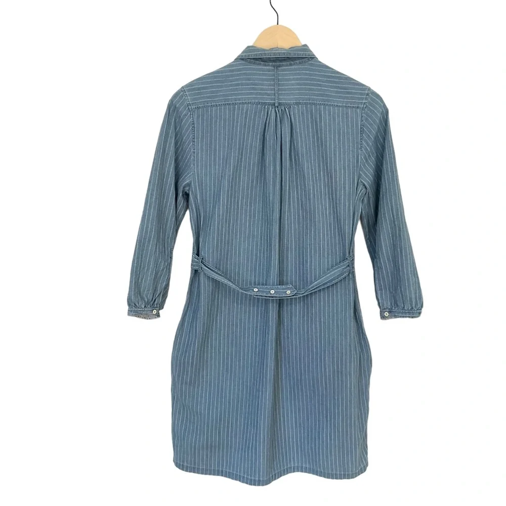 Levi’s Made & Crafted Light Blue Dotted Denim Shirt Dress With Pockets - Picture 4 of 16